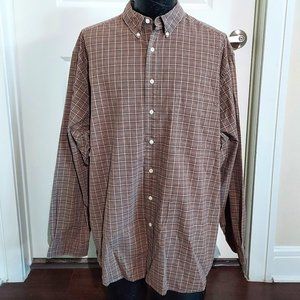 Eddie Bauer Green & Blue Plaid Long Sleeve Button Down Shirt
